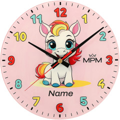 Detské nástenné hodiny MPM Cocco - rúžová 4597.23, 30cm